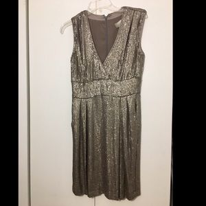 Adam Lippes Gunmetal Sequin Dress w/ Pockets Sz 2